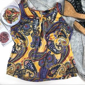 Tommy Hilfiger yellow paisley sleeveless top